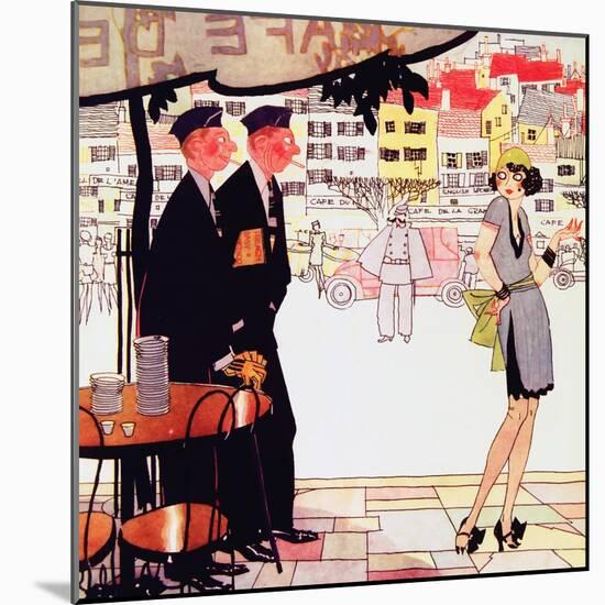 Paris 1925 Solders French Lady-null-Mounted Giclee Print