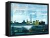 Paris Abstract Skyline II-Emma Moore-Framed Stretched Canvas