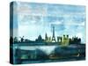 Paris Abstract Skyline II-Emma Moore-Stretched Canvas