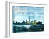 Paris Abstract Skyline II-Emma Moore-Framed Art Print