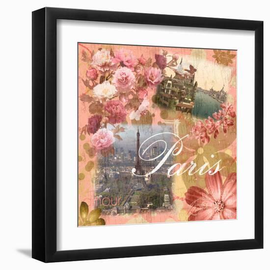 Paris Amour Coral-Lauren Gibbons-Framed Art Print