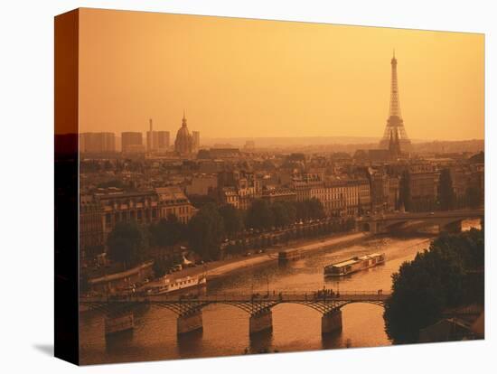 Paris and Eiffel Tower-Tibor Bogn?r-Stretched Canvas