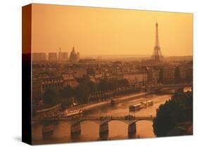 Paris and Eiffel Tower-Tibor Bogn?r-Stretched Canvas