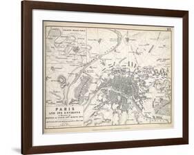 Paris and it's Environs, to Illustrate the Battle of Paris, 30th March, 1814, Published C.1830s-Alexander Keith Johnston-Framed Giclee Print