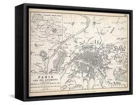 Paris and it's Environs, to Illustrate the Battle of Paris, 30th March, 1814, Published C.1830s-Alexander Keith Johnston-Framed Stretched Canvas