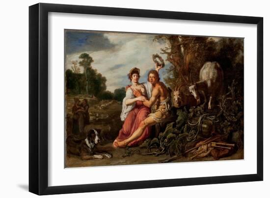 Paris and Oenone, 1619 (Oil on Panel)-Pieter Lastman-Framed Giclee Print