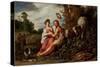 Paris and Oenone, 1619 (Oil on Panel)-Pieter Lastman-Stretched Canvas