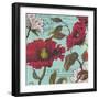 Paris Aqua Flowers I-Elizabeth Medley-Framed Premium Giclee Print