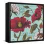 Paris Aqua Flowers I-Elizabeth Medley-Framed Stretched Canvas