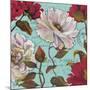 Paris Aqua Flowers II-Elizabeth Medley-Mounted Premium Giclee Print