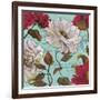 Paris Aqua Flowers II-Elizabeth Medley-Framed Art Print