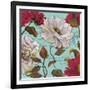Paris Aqua Flowers II-Elizabeth Medley-Framed Art Print