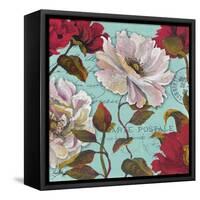 Paris Aqua Flowers II-Elizabeth Medley-Framed Stretched Canvas