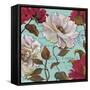 Paris Aqua Flowers II-Elizabeth Medley-Framed Stretched Canvas