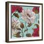 Paris Aqua Flowers II-Elizabeth Medley-Framed Art Print