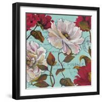 Paris Aqua Flowers II-Elizabeth Medley-Framed Art Print