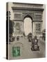 Paris: Arc De Triomphe with Early Cars-null-Stretched Canvas
