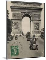 Paris: Arc De Triomphe with Early Cars-null-Mounted Photographic Print