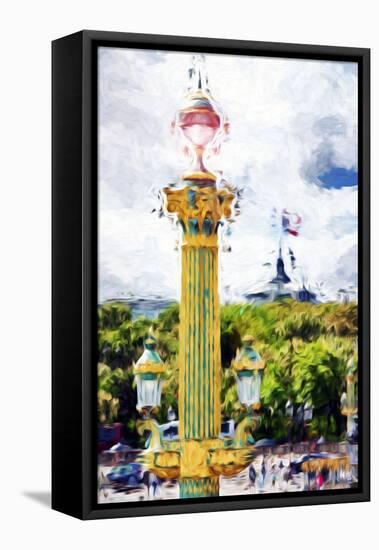Paris Architecture II - In the Style of Oil Painting-Philippe Hugonnard-Framed Stretched Canvas