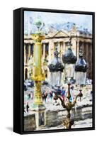 Paris Architecture - In the Style of Oil Painting-Philippe Hugonnard-Framed Stretched Canvas