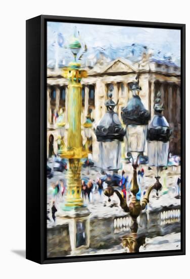 Paris Architecture - In the Style of Oil Painting-Philippe Hugonnard-Framed Stretched Canvas