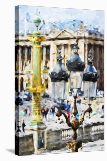 Paris Architecture - In the Style of Oil Painting-Philippe Hugonnard-Stretched Canvas