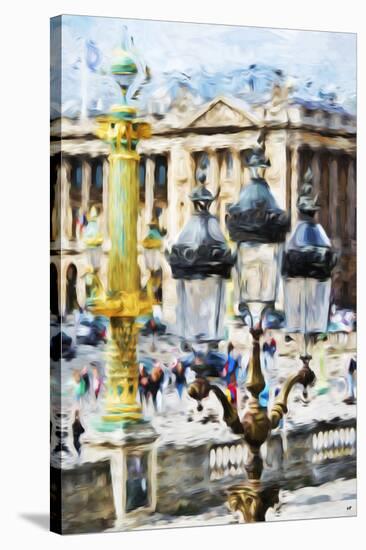 Paris Architecture - In the Style of Oil Painting-Philippe Hugonnard-Stretched Canvas