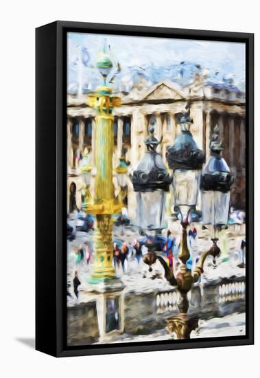 Paris Architecture - In the Style of Oil Painting-Philippe Hugonnard-Framed Stretched Canvas