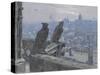 Paris as seen from the towers of Notre Dame, c. 1900-null-Stretched Canvas