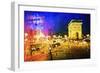 Paris Atmosphere - In the Style of Oil Painting-Philippe Hugonnard-Framed Giclee Print