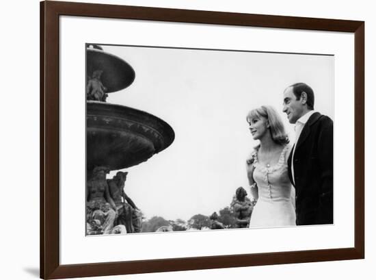 Paris au mois d'aout by Pierre Granier Deferre with Charles Aznavour and Susan Hampshire en, 1966 (-null-Framed Photo