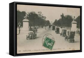 Paris - Avenue des Champs-Elysees. Postcard Sent in 1913-French Photographer-Framed Stretched Canvas
