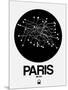 Paris Black Subway Map-NaxArt-Mounted Art Print