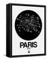 Paris Black Subway Map-NaxArt-Framed Stretched Canvas