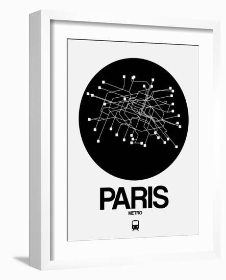 Paris Black Subway Map-NaxArt-Framed Art Print