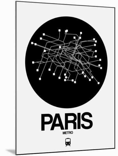 Paris Black Subway Map-NaxArt-Mounted Art Print