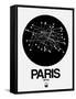 Paris Black Subway Map-NaxArt-Framed Stretched Canvas