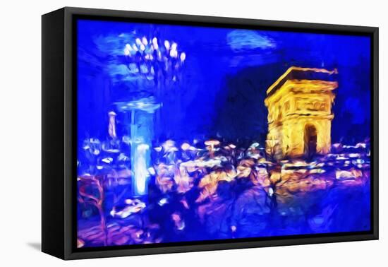 Paris Blue Atmosphere - In the Style of Oil Painting-Philippe Hugonnard-Framed Stretched Canvas
