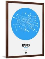 Paris Blue Subway Map-NaxArt-Framed Art Print