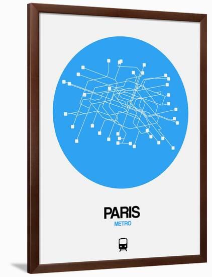 Paris Blue Subway Map-NaxArt-Framed Art Print