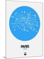 Paris Blue Subway Map-NaxArt-Mounted Art Print