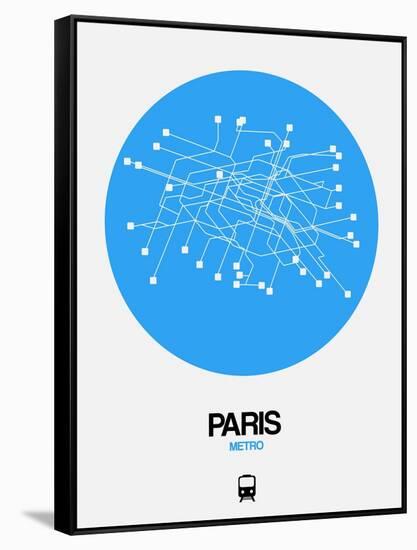 Paris Blue Subway Map-NaxArt-Framed Stretched Canvas