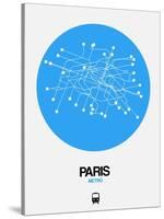 Paris Blue Subway Map-NaxArt-Stretched Canvas