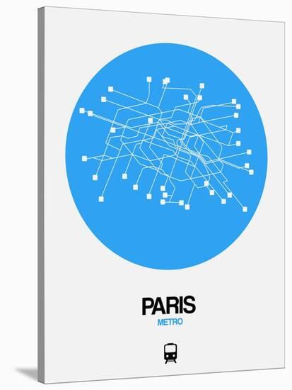 Paris Blue Subway Map-NaxArt-Stretched Canvas