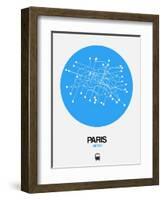 Paris Blue Subway Map-NaxArt-Framed Art Print