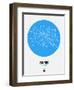 Paris Blue Subway Map-NaxArt-Framed Art Print