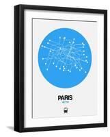 Paris Blue Subway Map-NaxArt-Framed Art Print