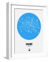 Paris Blue Subway Map-NaxArt-Framed Art Print