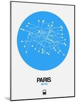 Paris Blue Subway Map-NaxArt-Mounted Art Print