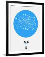 Paris Blue Subway Map-NaxArt-Framed Art Print